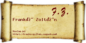 Frankó Zoltán névjegykártya