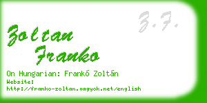 zoltan franko business card